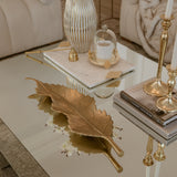 Geneva Gold Large Feather Leaf Tray