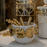 Amora White and Gold Snack Bowl/Vase