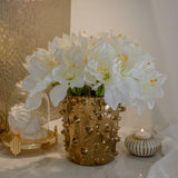 Shine gold vase with hobnail design