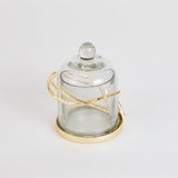 Aureola Glass Dome Match Holder with Gold Twig Design