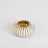 Sunela Gold and White Detailed Spoon Rest/Tea Light Holder