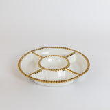 Amour White and Gold Chip & Dip Bowl