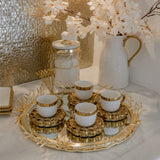 Dazzle Round Mirror Tray with Gold Details