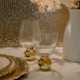 Soirée Set of 6 Glasses/Desert Cups on Gold Pedestal