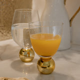 Soirée Set of 6 Glasses/Desert Cups on Gold Pedestal