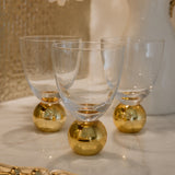 Soirée Set of 6 Glasses/Desert Cups on Gold Pedestal