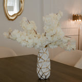 Glimmer White Vase with Gold Geometrical Pattern