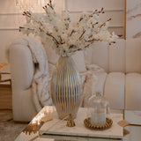 Adore Abstract White and Gold Vase