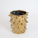 Shine gold vase with hobnail design