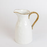 Pearlina Vaas/ Pitcher van Wit Porselein met Gouden Handvat